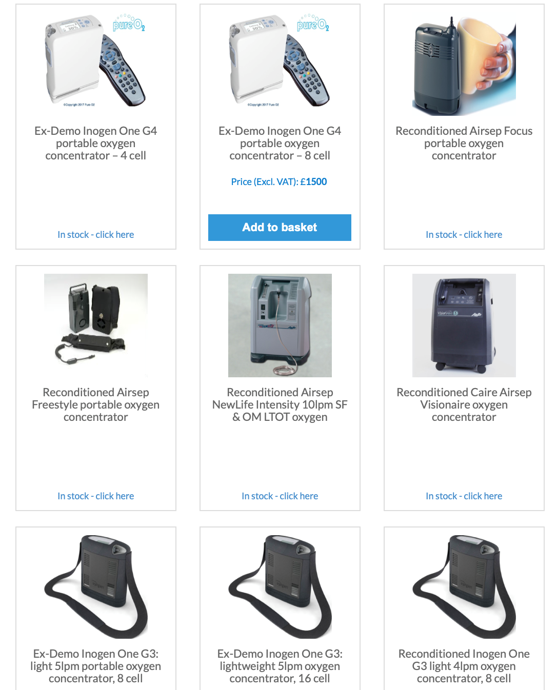 Visual Reference: Ex Demo Reconditioned Oxygen Concentrators